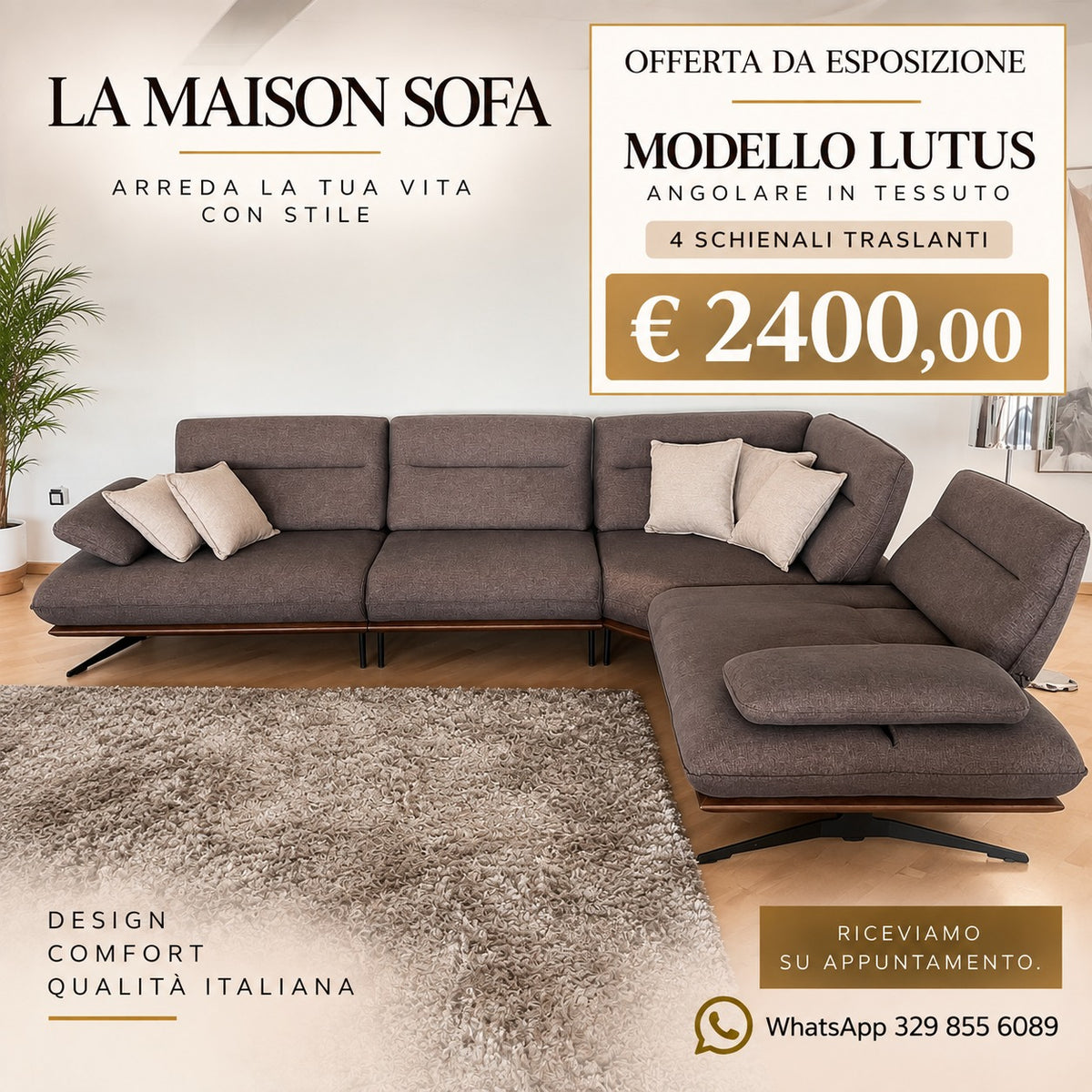 OFFERTA Modello LUTUS angolare in tessuto da ESPOSIZIONE | La Maison Sofà Matera