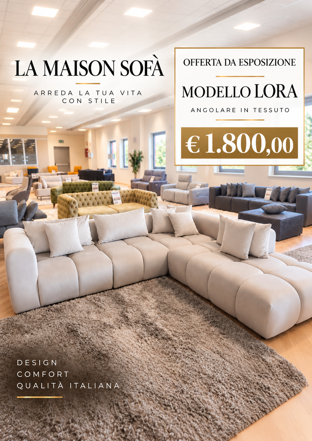 OFFERTA Modello LORA angolare da ESPOSIZIONE | La Maison Sofà Matera
